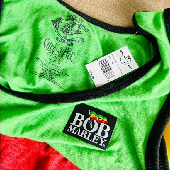 BOB MARLEY Rasta Jamaican Tank Top Size 2X - Picture 3 of 4